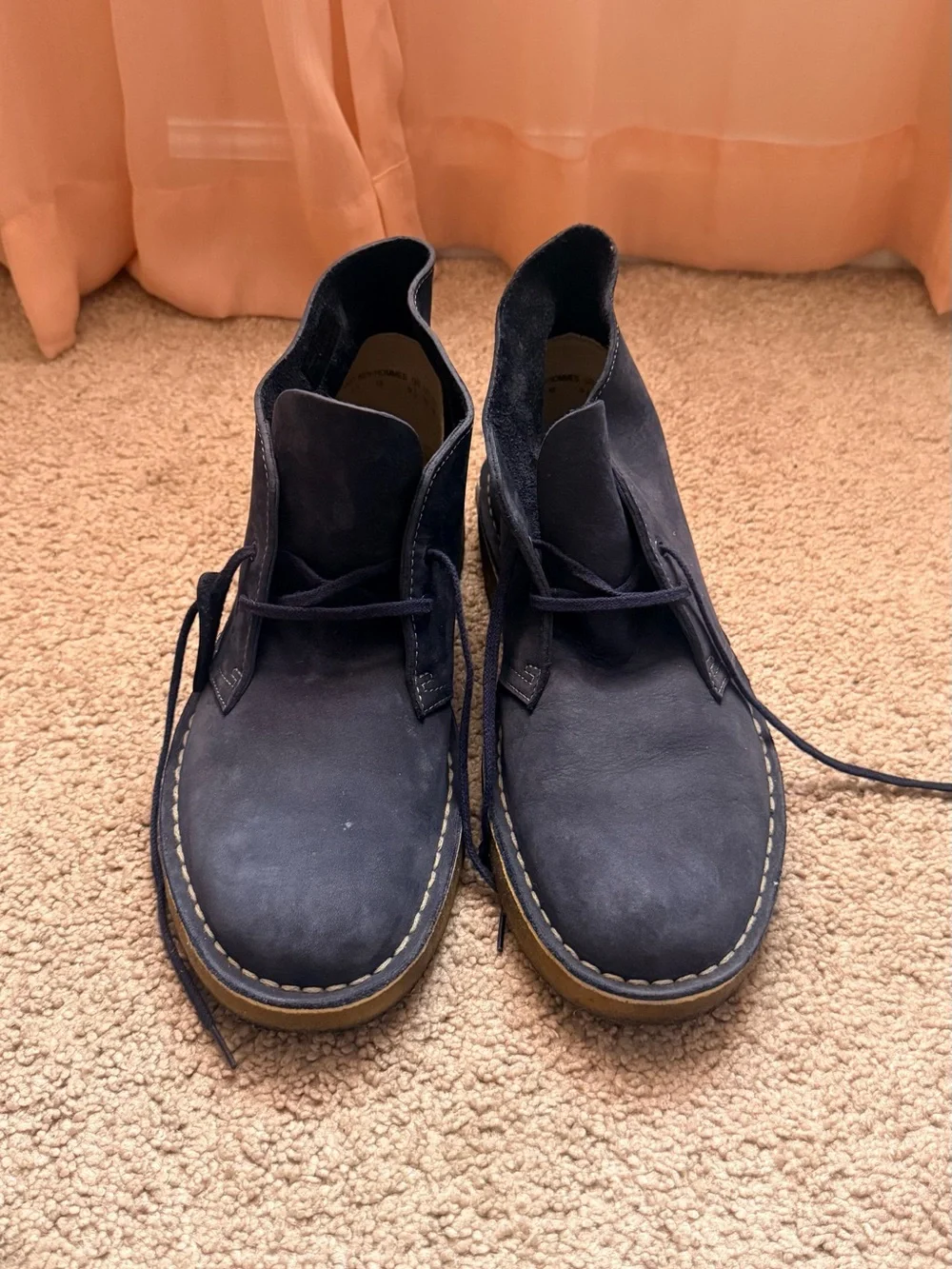 Clarks Men's Navy Leather Chukka Boots